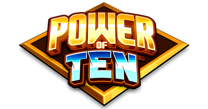 Official Power of Ten badge logo with orange white and blue lettering